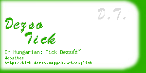 dezso tick business card